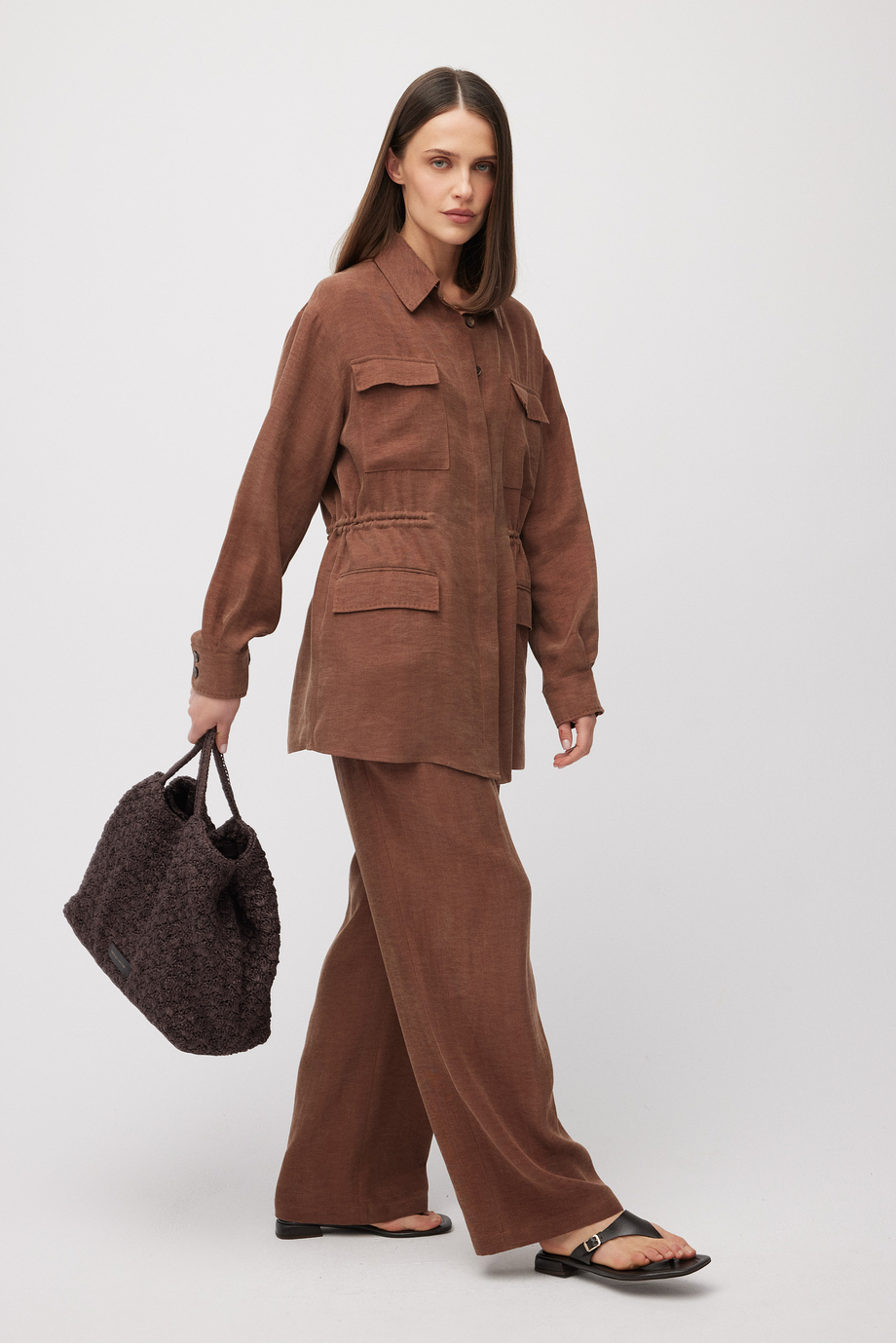 Brauner Blazer aus Leinen und Lyocell - Patrizia Aryton Brauner Blazer aus Leinen und Lyocell - Patrizia Aryton