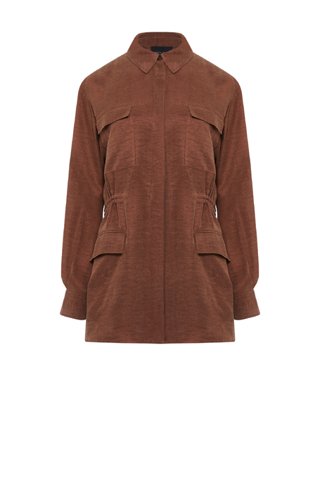 Brauner Blazer aus Leinen und Lyocell - Patrizia Aryton Brauner Blazer aus Leinen und Lyocell - Patrizia Aryton