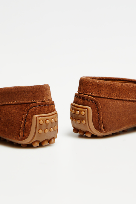 Braune Loafer aus Veloursleder mit Schleife - Patrizia Aryton