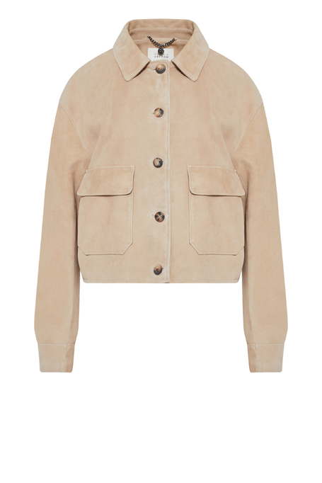 Beige Jacke aus Veloursleder - Patrizia Aryton Beige Jacke aus Veloursleder - Patrizia Aryton
