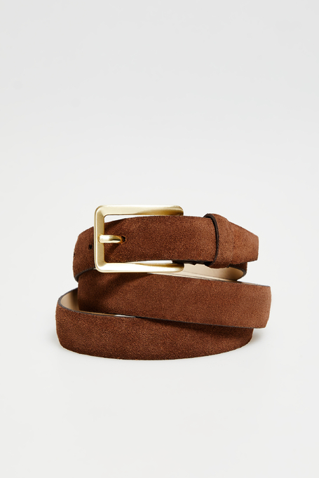 Brauner Gürtel aus Veloursleder