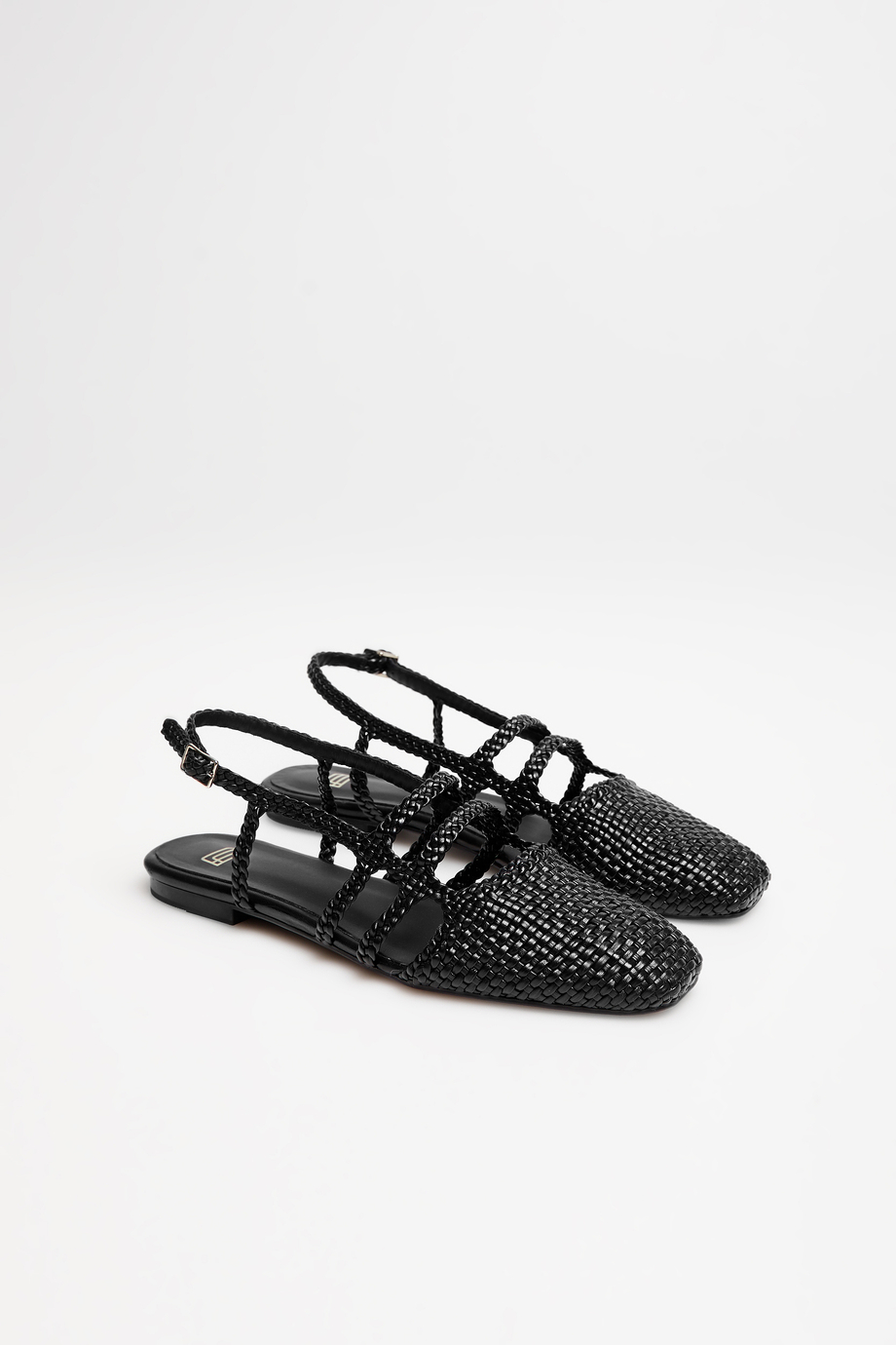 Schwarze Slingback-Schuhe aus geflochtenem Leder - Patrizia Aryton Schwarze Slingback-Schuhe aus geflochtenem Leder - Patrizia Aryton