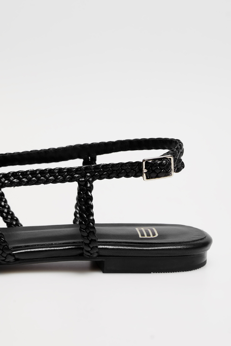 Schwarze Slingback-Schuhe aus geflochtenem Leder - Patrizia Aryton Schwarze Slingback-Schuhe aus geflochtenem Leder - Patrizia Aryton