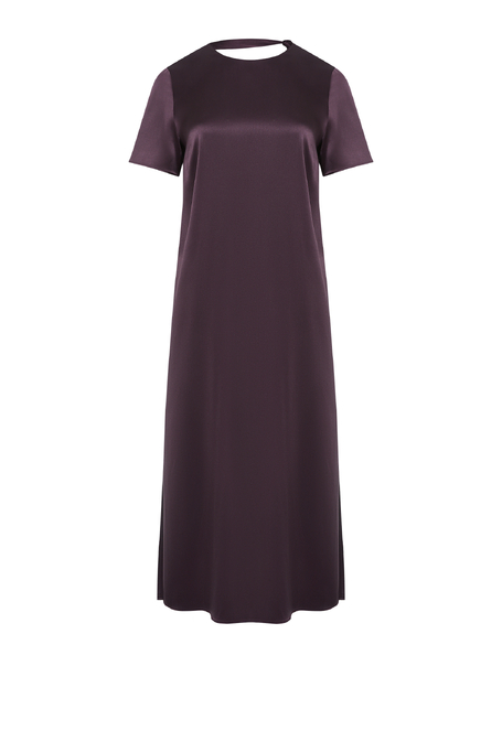 Midi-Kleid aus Seide in Aubergine - Patrizia Aryton