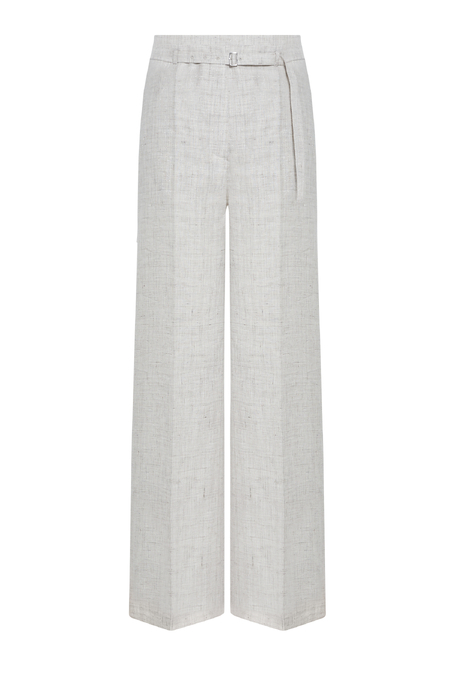 Beige weite Anzughose