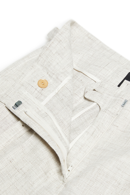 Beige weite Anzughose