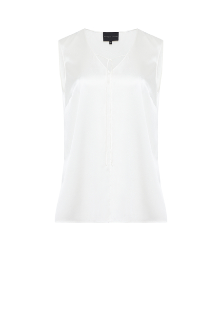 Weißes Seidentop mit V-Ausschnitt - Patrizia Aryton