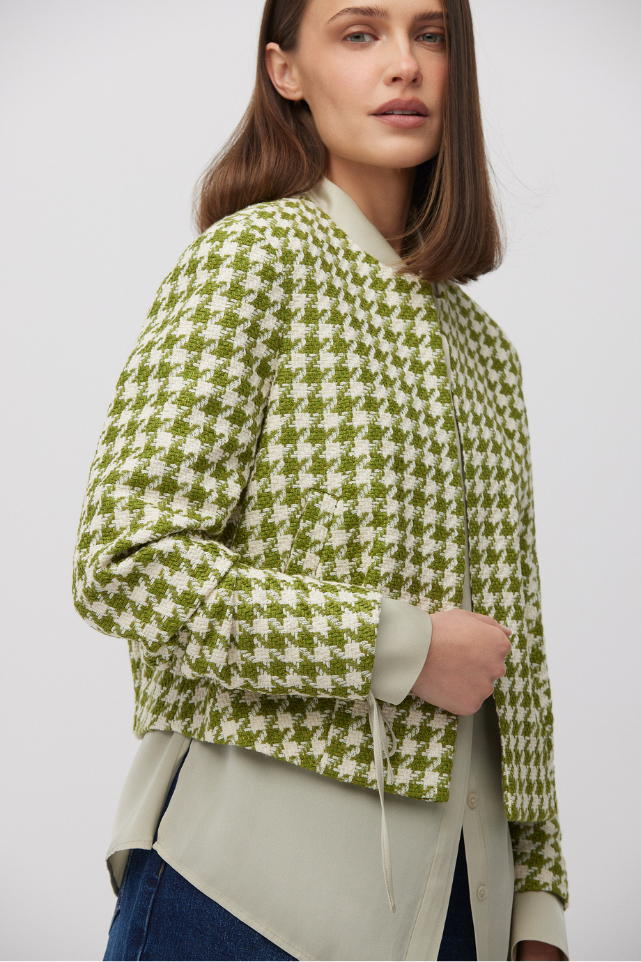 Kastiger Blazer mit grüner Pepita - Patrizia Aryton Kastiger Blazer mit grüner Pepita - Patrizia Aryton