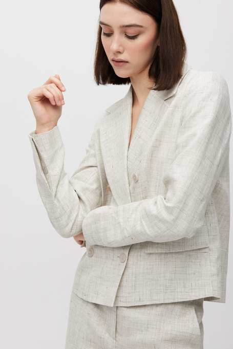 Beiger Leinenblazer für Anzug