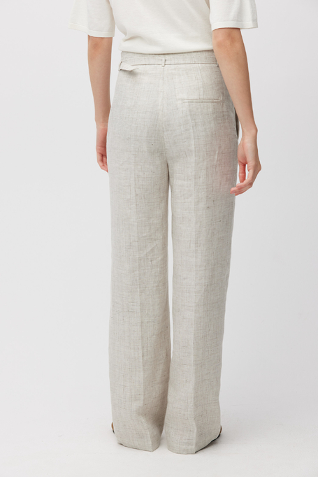 Beige weite Anzughose