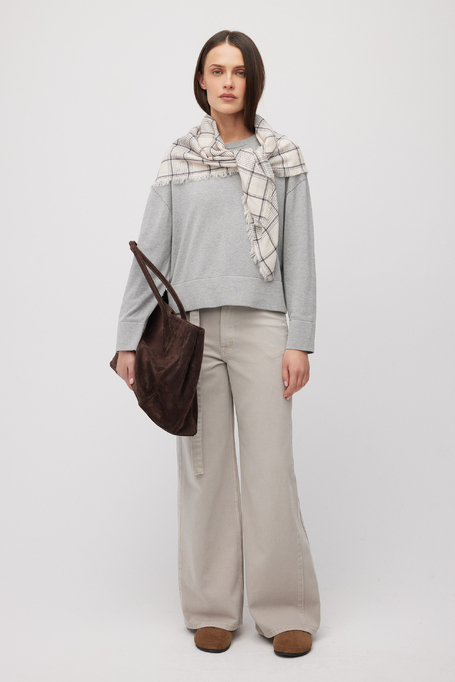 Graue Bluse aus Baumwolle und Seide - Patrizia Aryton