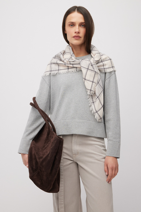 Graue Bluse aus Baumwolle und Seide - Patrizia Aryton