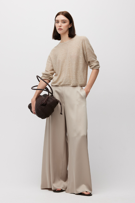 Beige Hose mit weitem Bein - Patrizia Aryton