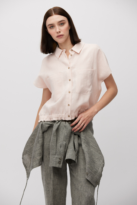 Leinenbluse in Puderrosa - Patrizia Aryton