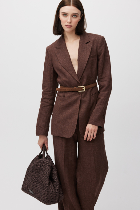 Brauner Leinenblazer für Anzug