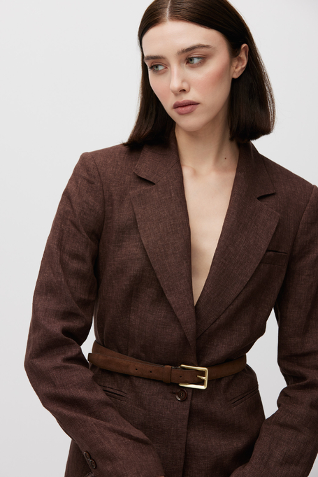 Brauner Leinenblazer für Anzug