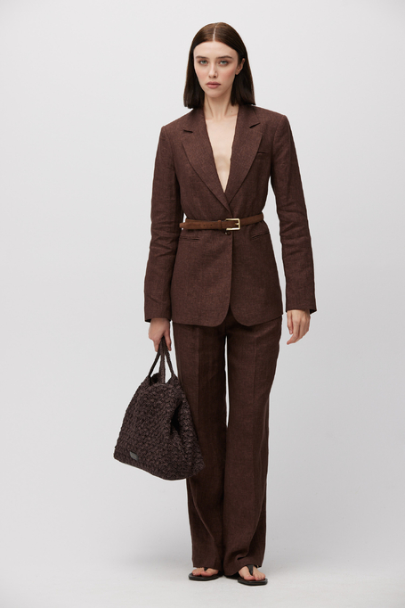 Brauner Leinenblazer für Anzug