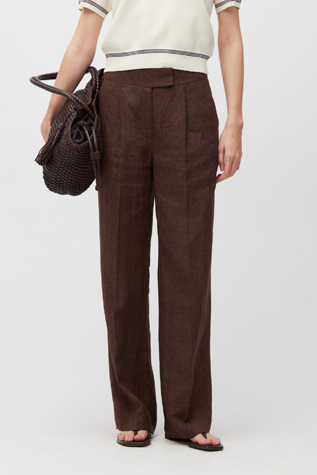 Braune Leinenhose für Anzug