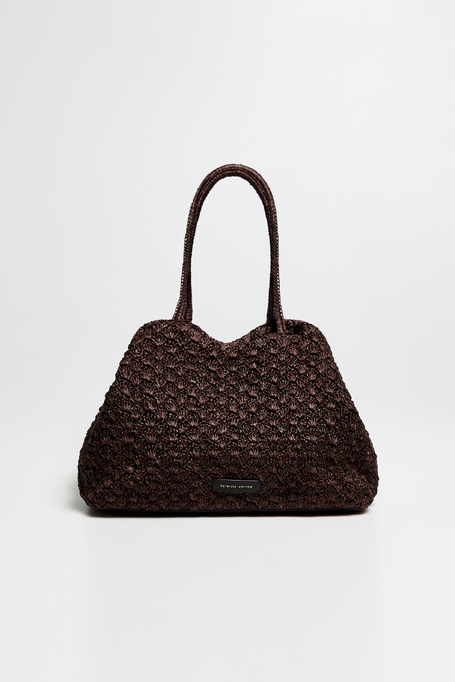 Braune geflochtene Shopper-Tasche