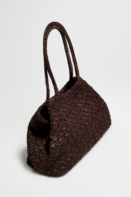 Braune geflochtene Shopper-Tasche