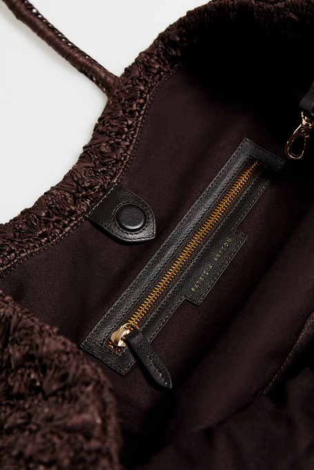 Braune geflochtene Shopper-Tasche