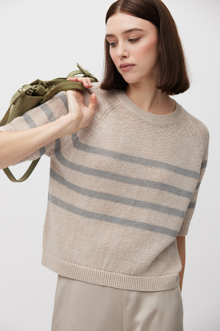 Gestreifter Leinenpullover