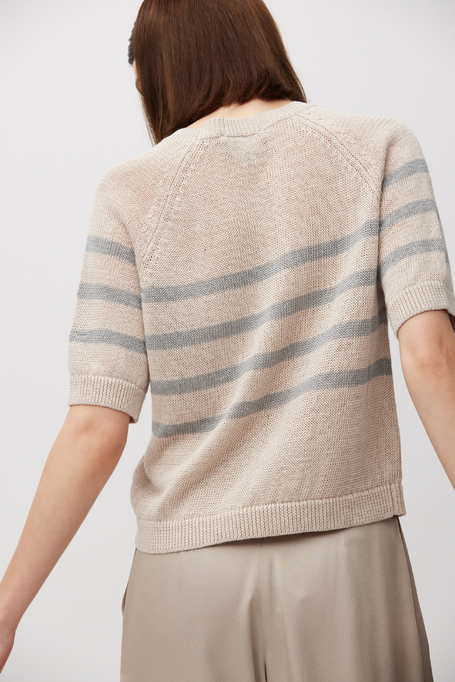 Gestreifter Leinenpullover