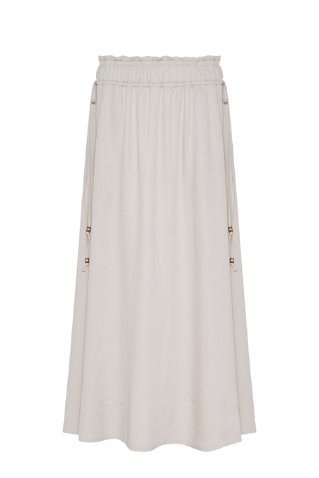 Beiger Maxirock aus Leinen-Lyocell-Mischung