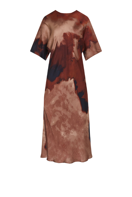 Tailliertes Kleid mit Muster aus Viskose