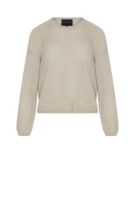 Leichte beigefarbene Bluse aus Wolle und Leinen