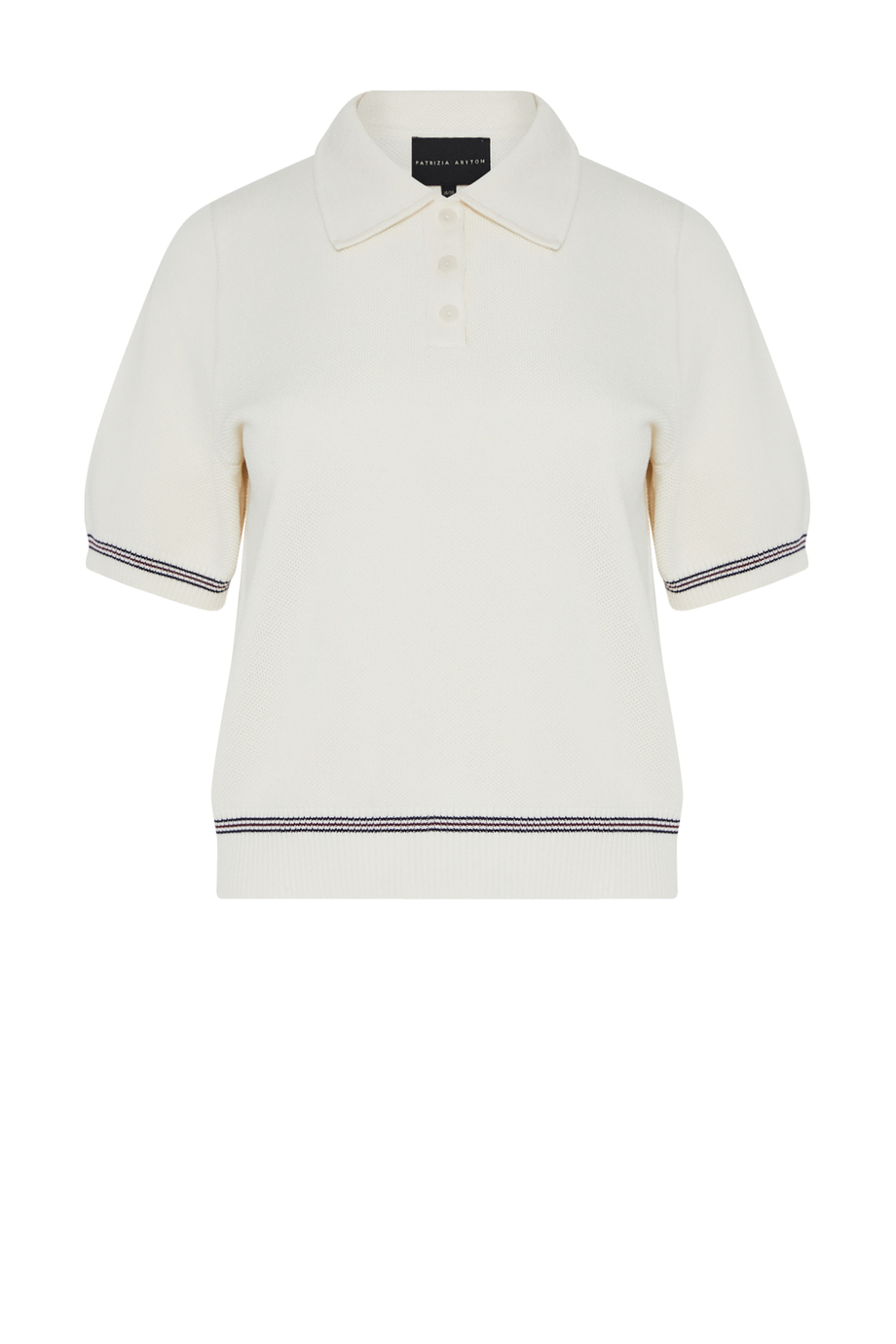 Cremefarbene Bluse aus Baumwolle mit Polokragen Cremefarbene Bluse aus Baumwolle mit Polokragen