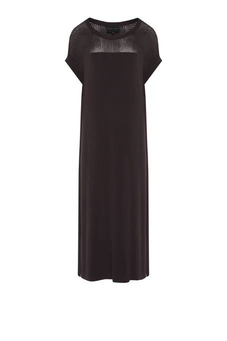 Braunes Midikleid mit kurzem Ärmel