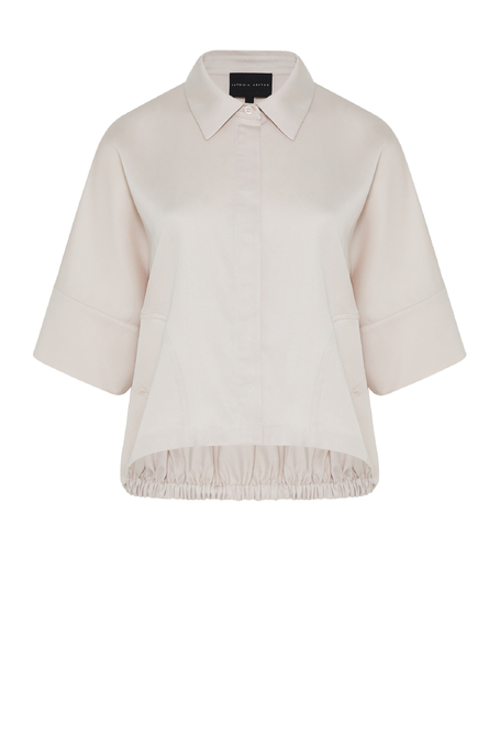 Bomber-Bluse aus Leinen-Lyocell-Mischung