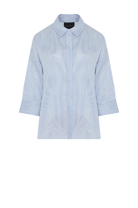 Gestreifte Bluse aus Leinen und Seide - Patrizia Aryton Gestreifte Bluse aus Leinen und Seide - Patrizia Aryton