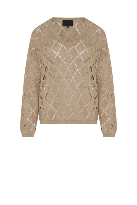 Pullover mit V-Ausschnitt aus Baumwolle und Leinen