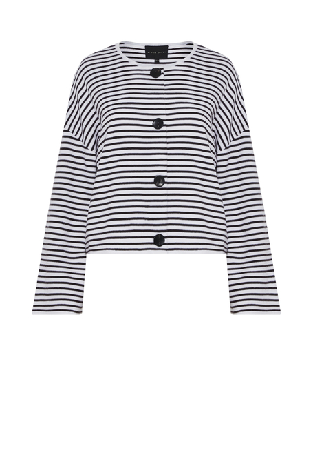 Gestreifte Strickjacke aus Merinowolle