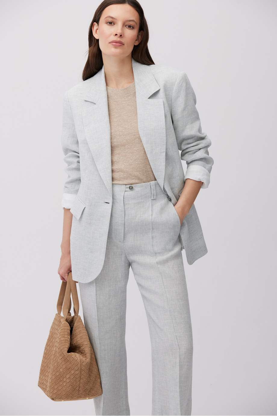 Hellblauer Leinenblazer für Anzug - Patrizia Aryton Hellblauer Leinenblazer für Anzug - Patrizia Aryton