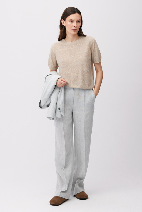 Hellblaue weite Leinenhose - Patrizia Aryton