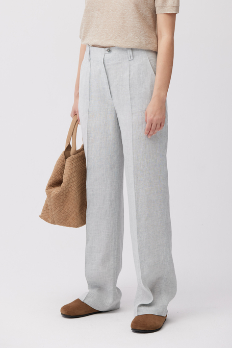 Hellblaue weite Leinenhose - Patrizia Aryton Hellblaue weite Leinenhose - Patrizia Aryton