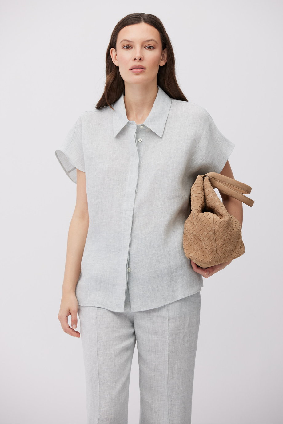 Hellblaue Leinenbluse - Patrizia Aryton Hellblaue Leinenbluse - Patrizia Aryton