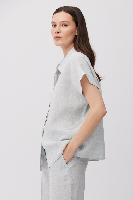 Hellblaue Leinenbluse - Patrizia Aryton Hellblaue Leinenbluse - Patrizia Aryton