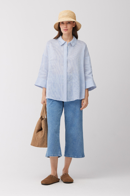 Gestreifte Bluse aus Leinen und Seide - Patrizia Aryton