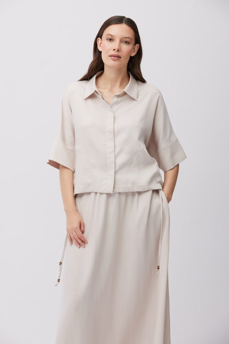 Bomber-Bluse aus Leinen-Lyocell-Mischung - Patrizia Aryton