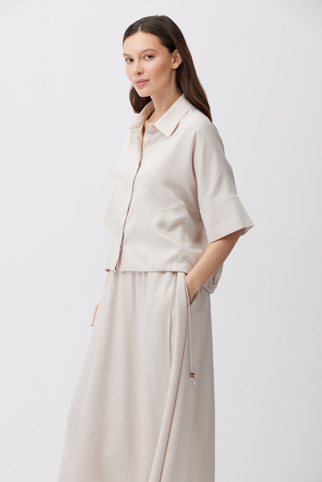 Bomber-Bluse aus Leinen-Lyocell-Mischung - Patrizia Aryton