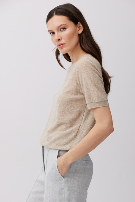 Bluse aus Wolle und Leinen