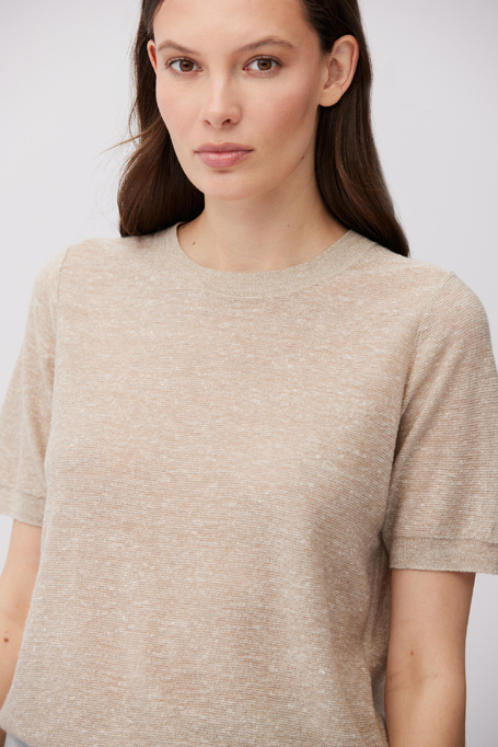 Bluse aus Wolle und Leinen
