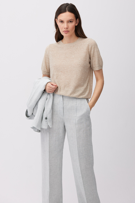Bluse aus Wolle und Leinen