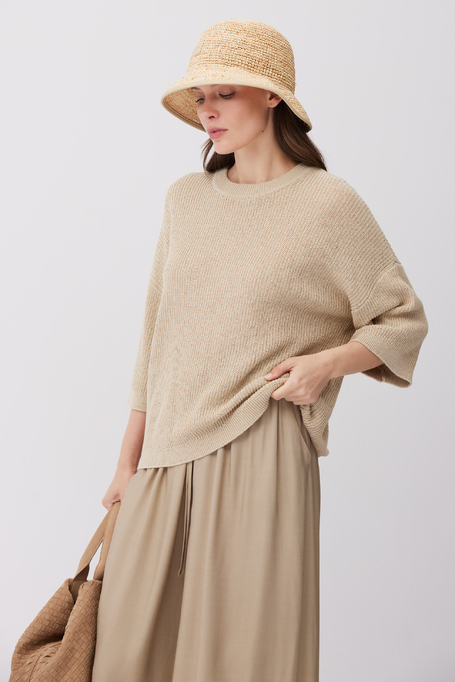 Lockerer Pullover aus Baumwolle und Leinen