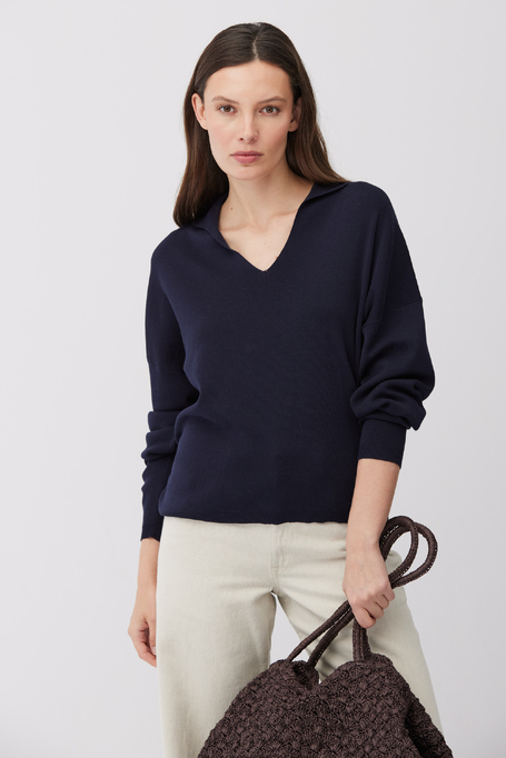 Poloshirt aus Baumwolle und Seide