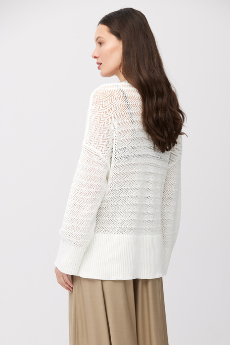 Weißer, durchbrochener Cardigan